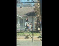 Three shirtless muscled men pose bull statue Part 2