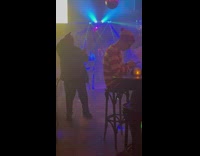 Old man dance at the restaurant bar in NY 