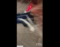 Blue card stuck inside of snow video for boss 