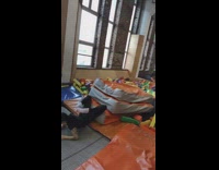 Girl attempts backflip on trampoline fail 