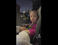 Little baby points out moms pimple