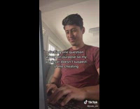 Guy red shirt on laptop submits test