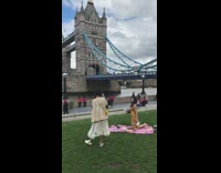Girl brings props to london bridge