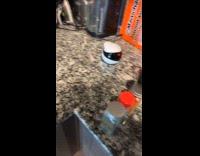 Woman cooking with small robot 