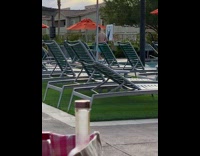 Man dance at the swimming pool alone and enjoy it alone 
