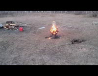 Paint cans in fire sphere cage explode