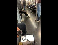 Unopened bottle of juice left on subway floor