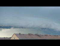 Large white low hanging cloud in sky 