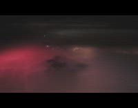 Fireworks show on cloudy night drone shot