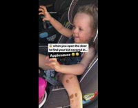 Mom finds baby in backseat covered in applesauce