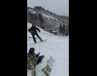 Snowboard jump fail