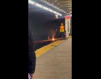Fire breaks out at subway railway tracks