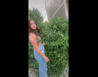 Girl pushes friend into George bush 