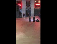 Two women black outfit tiktok dance park