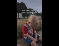 Baby boy farts and says its not funny