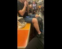 Collab Subway Creatures - Man floss teeth inside the subway train Part 2