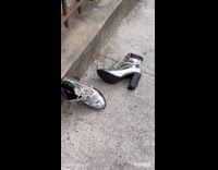 Collab WINY - Disco shoes abandoned on sidewalk