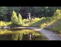 Girl falls off zipline onto grass fail 