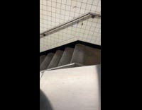 Collab WINY - Rat climbs down subway station stairs 