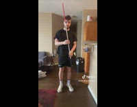 Guy visually impaired drops his tumbler cap 