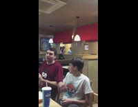 Girls record video in Dairy Queen