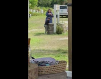 Mother blue dress well seflie son move away