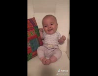 Baby big head filter bored in the house