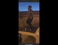 Dad climbs on table and starts dancing 