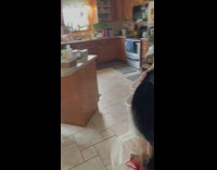 Guy pets black cat on wooden ledge purr part 1