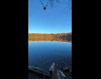 Woman in awe of lake view