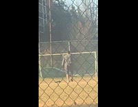 Boy Dances on Soccer Field 