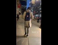 Guy walking outside sings linkin park song