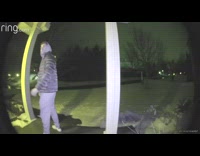 Guy slips falls on ice front door