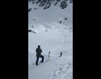 Man ski and jumps to the ramp for a flip but failed