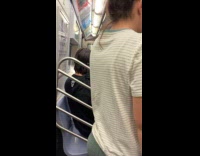 Indie film video shoot inside subway train