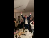 Guy catch cigarette using mouth then friends cheered