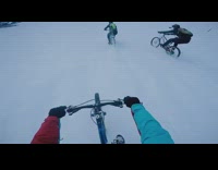 three guys go down snow mountain two fall over