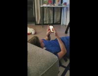 Woman dress long boots dance living room