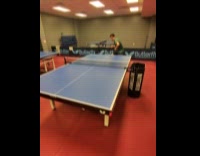 Guy plays table tennis wears smart glasses
