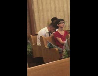 Collab FunBestVids - Guy sneaks food wedding church pews 