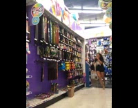 Black shirt girl runs away clown mask 