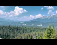 Submitter films beautiful mountains scenery in Alberta, Canada