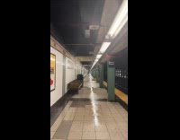 Subway roof leaks during heavy rainfall storm