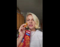 GIrl talking about eating whole box of cheez its