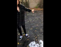 Girl shotguns spills beer fail white can