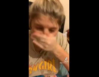 Girl in bed spits soda everywhere fail 