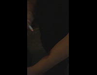 guy black shirt burns himself with cigarette 