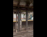 Balloon float and move across subway station