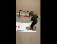 Little boy is good at all sports 