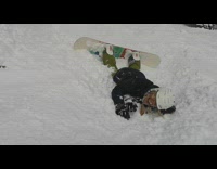 Girl riding blue snowboard does scorpion fail 